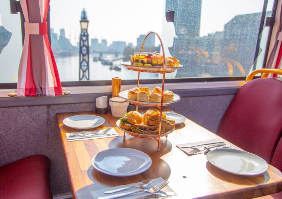 London: Afternoon Tea Bus with a Glass of Prosecco - What You Actually Eat: Sandwiches, Mini Desserts, Scones, and Cake