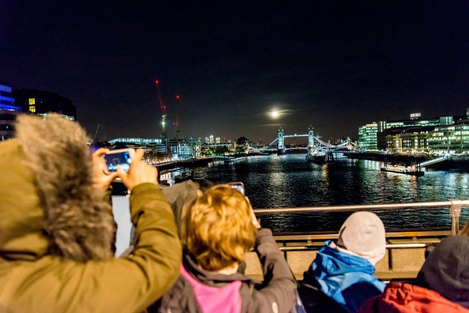 London: Nighttime Open-Top Bus Sightseeing Tour - Trafalgar Square and Piccadilly Circus: the crowds from a calmer angle