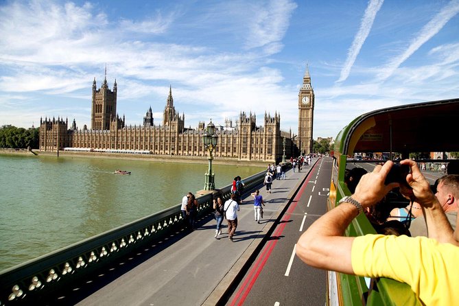 Vintage London Bus Tour Including Cruise with London Eye Option - Westminster Abbey and the Houses of Parliament from the street